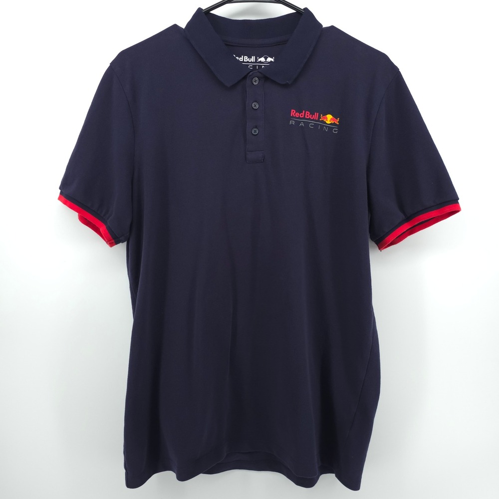 Red Bull Men Polo Shirt Racing Medium Navy Blue Gives You Wings Motorsport F1